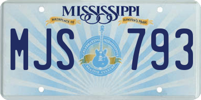 MS license plate MJS793