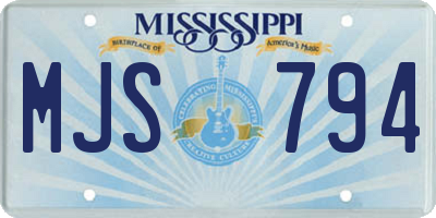 MS license plate MJS794