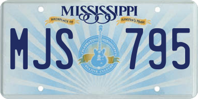 MS license plate MJS795