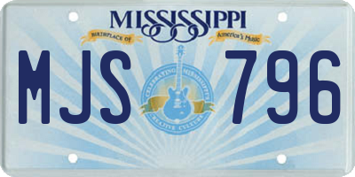 MS license plate MJS796