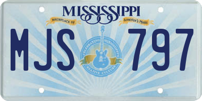 MS license plate MJS797