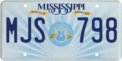 MS license plate MJS798