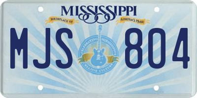 MS license plate MJS804