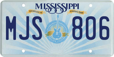 MS license plate MJS806