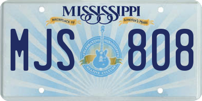 MS license plate MJS808