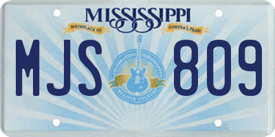 MS license plate MJS809
