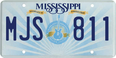 MS license plate MJS811