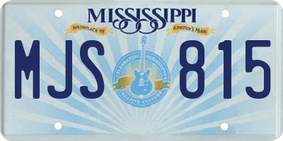 MS license plate MJS815