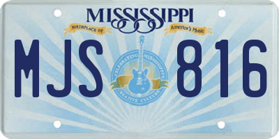 MS license plate MJS816