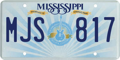 MS license plate MJS817