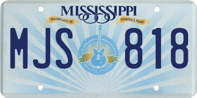MS license plate MJS818