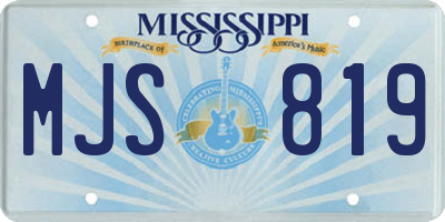 MS license plate MJS819