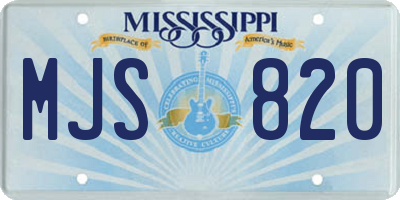 MS license plate MJS820