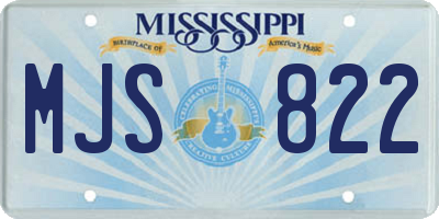 MS license plate MJS822