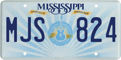 MS license plate MJS824