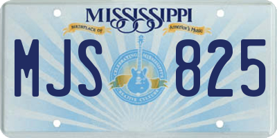 MS license plate MJS825