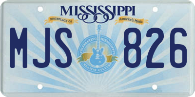 MS license plate MJS826