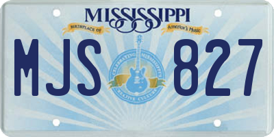 MS license plate MJS827