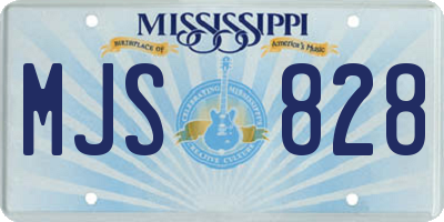 MS license plate MJS828