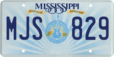 MS license plate MJS829