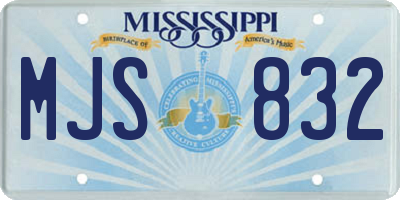 MS license plate MJS832