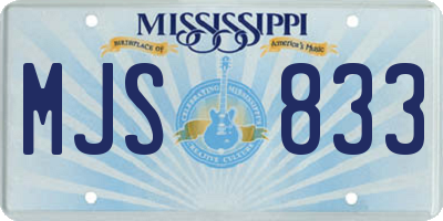 MS license plate MJS833