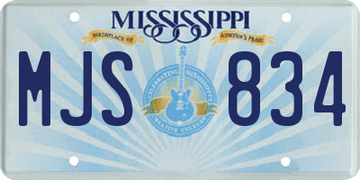 MS license plate MJS834
