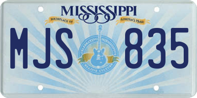 MS license plate MJS835