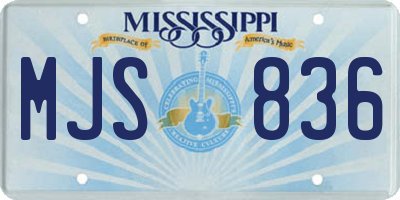 MS license plate MJS836