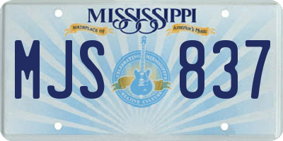 MS license plate MJS837