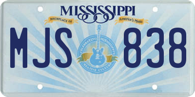 MS license plate MJS838