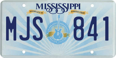 MS license plate MJS841
