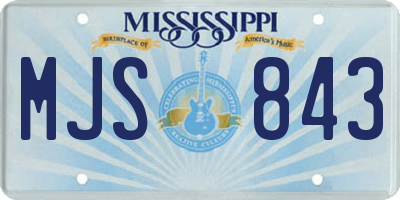 MS license plate MJS843