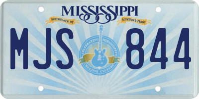 MS license plate MJS844
