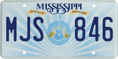 MS license plate MJS846