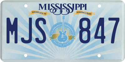 MS license plate MJS847