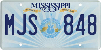 MS license plate MJS848