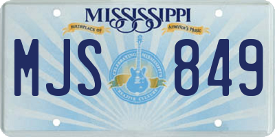 MS license plate MJS849