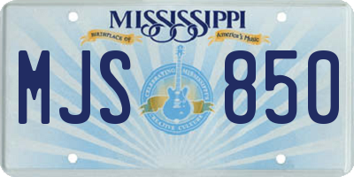 MS license plate MJS850