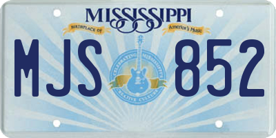 MS license plate MJS852