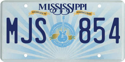 MS license plate MJS854