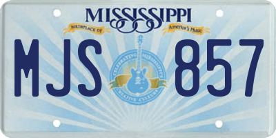 MS license plate MJS857
