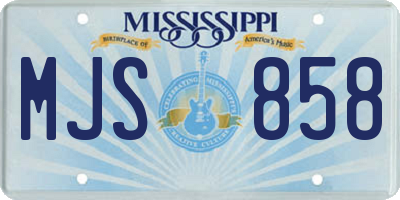 MS license plate MJS858