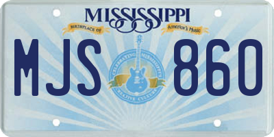 MS license plate MJS860