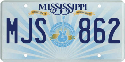 MS license plate MJS862