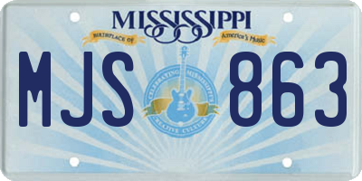 MS license plate MJS863