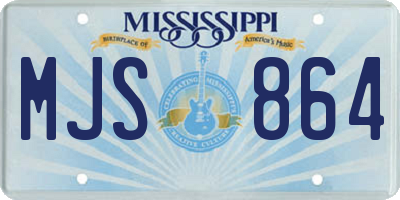 MS license plate MJS864