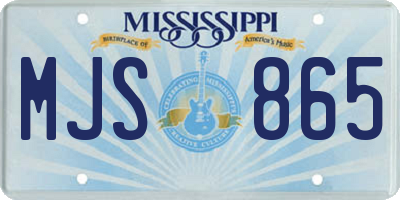 MS license plate MJS865