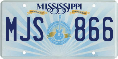 MS license plate MJS866