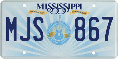 MS license plate MJS867